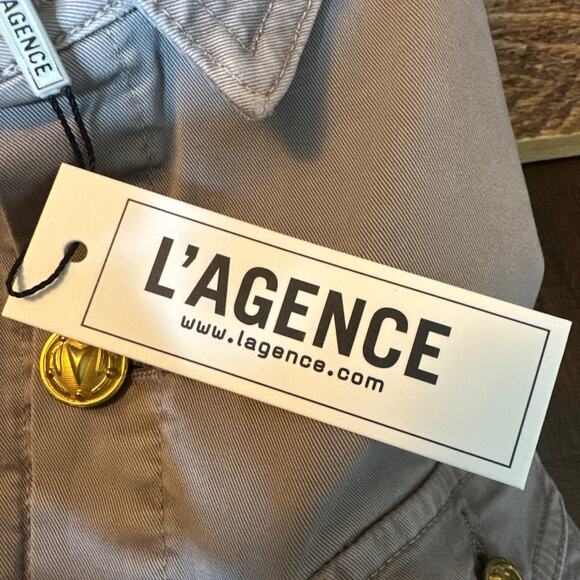 L'Agence Samantha Belted Safari Utilitarian Jacket in Taupe Size Small NWT - Picture 7 of 10